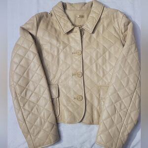 Wilsons Leather Quilted Beige Ladies Jacket
